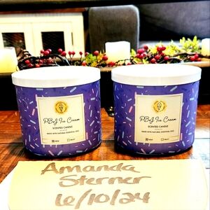 Set of 2 PBJ Ice Cream candles